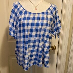 Style & Co Blue&White Checked size 3X